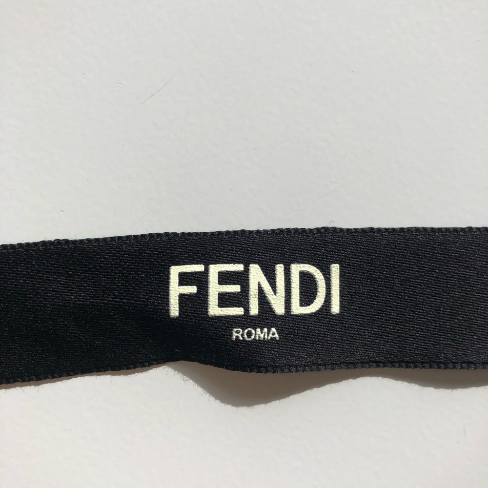 FENDI Roma Gift Wrapping Ribbon Black Hair Tie for Crafts 23” - Picture 4 of 5